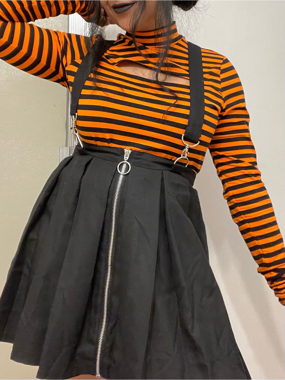 Black O-Ring Suspender Skirt